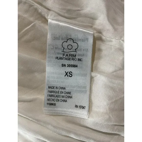 Farm Rio Cut Out White Linen Midi Dress Size XS - Picture 7 of 8